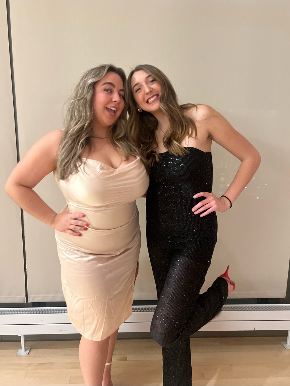 Elegant Black sequin jumpsuit with elastic top